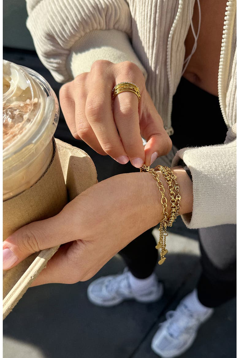 Emmy Set of 3 Waterproof Bracelets, Alternate, color, GOLD