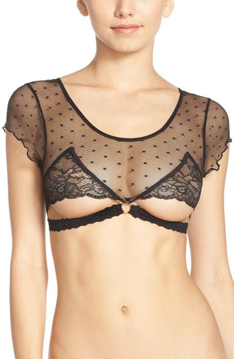 Nichole Cap Sleeve Point d'Esprit Bralette
