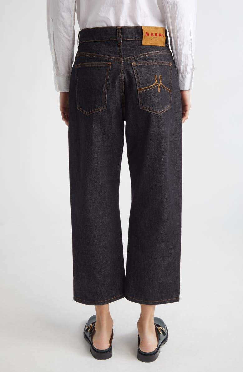 Marni Floral Embellished Stonewashed Carrot Fit Jeans, Alternate, color, 