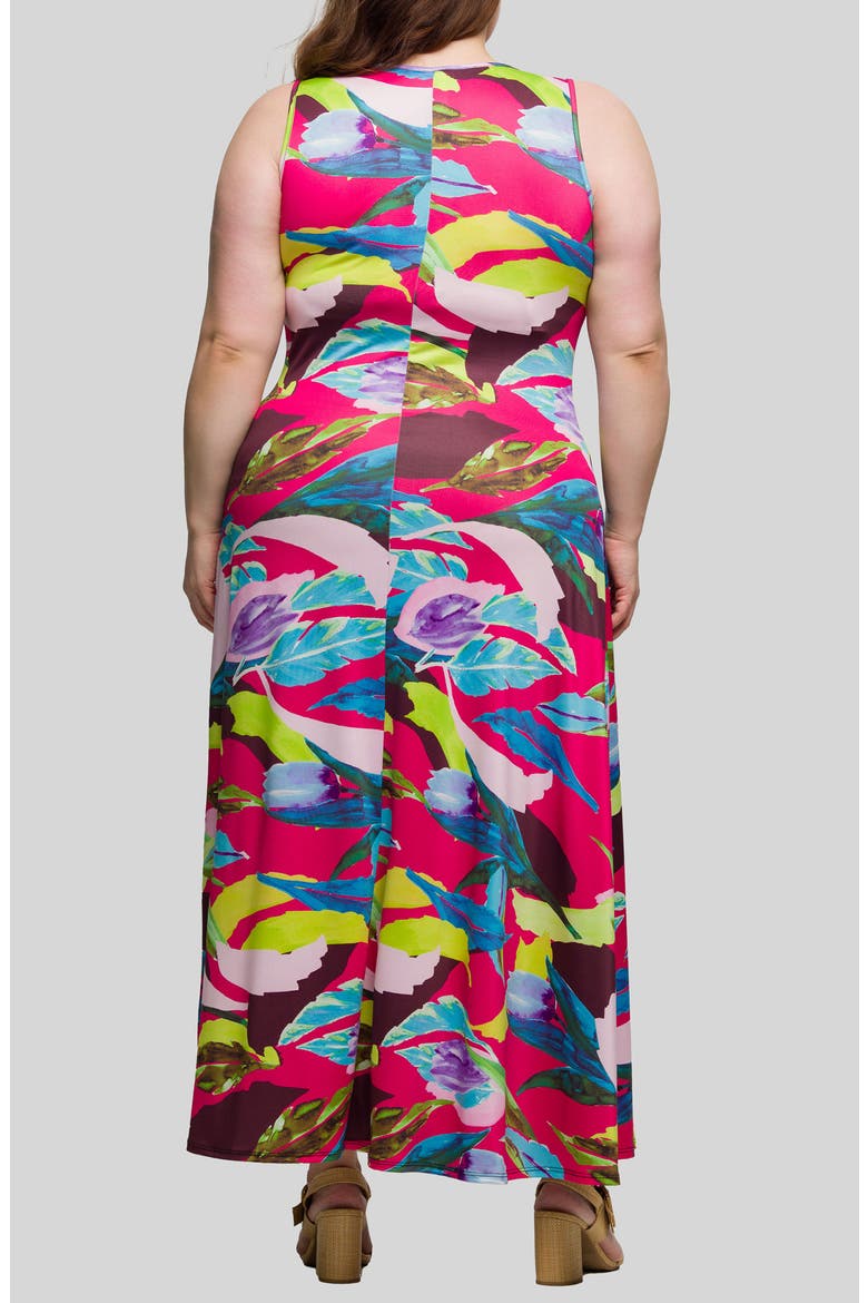 Print Sleeveless Maxi Dress, Alternate, color, BLUE MULTI