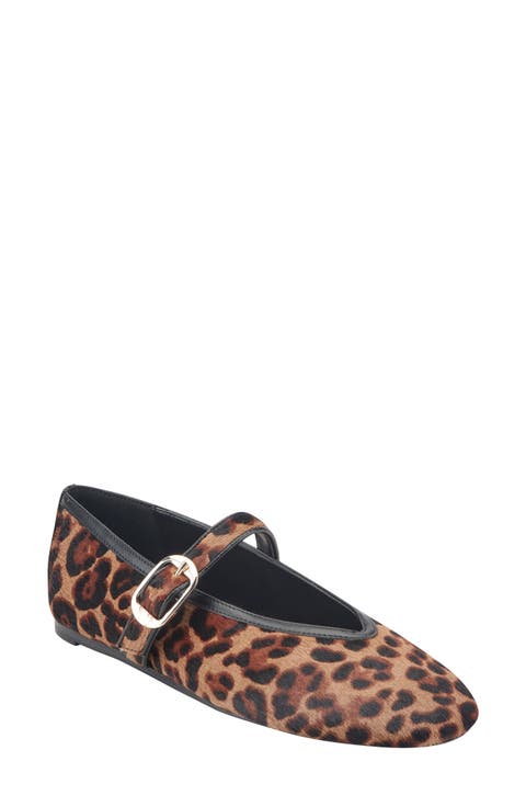 Godealy Genuine Calf Hair Mary Jane Flat (Women)