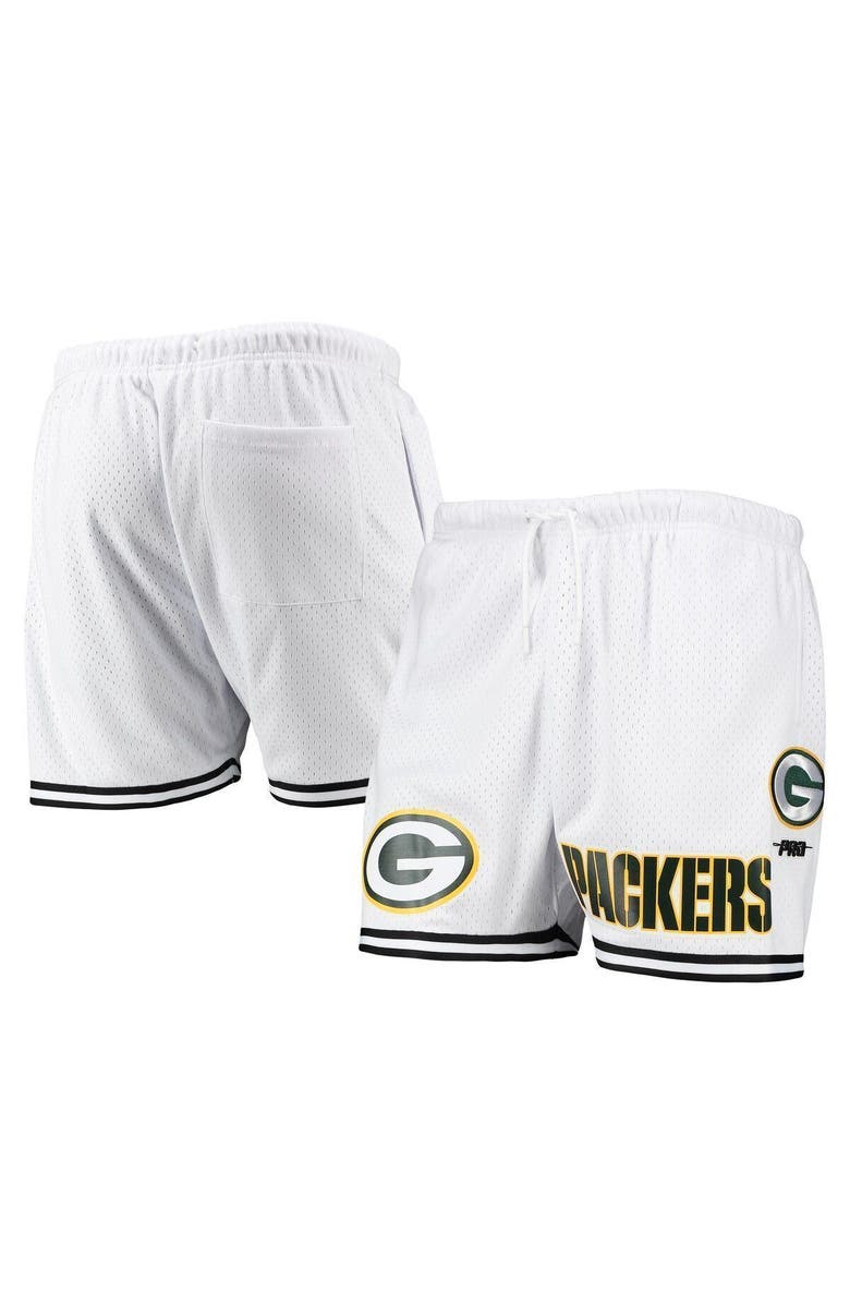 PRO STANDARD Men's Pro Standard White/Black Green Bay Packers Mesh Shorts, Alternate, color, White