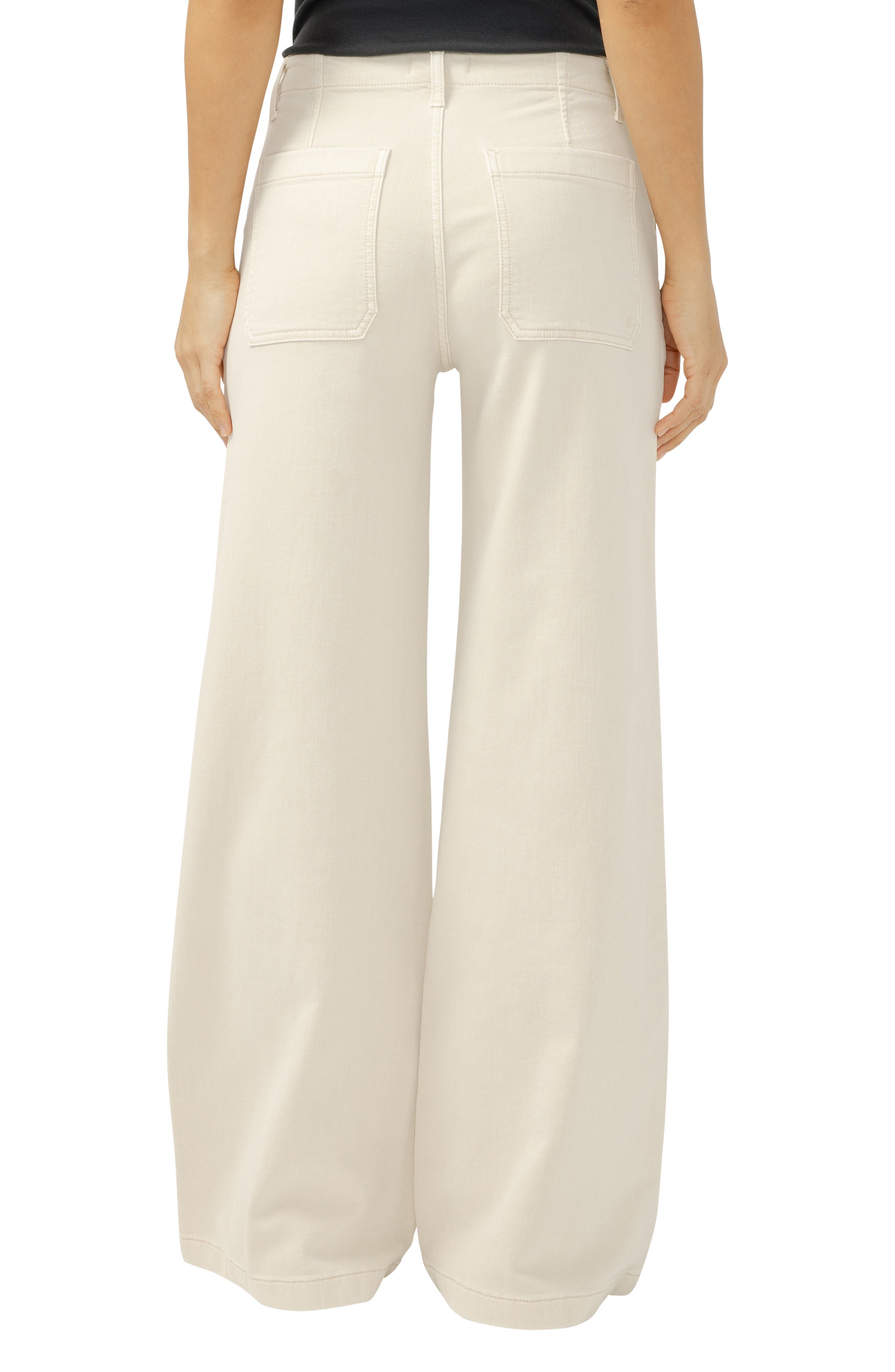 Lightweight Wide Leg Knit Flex Denim Pants - image 2