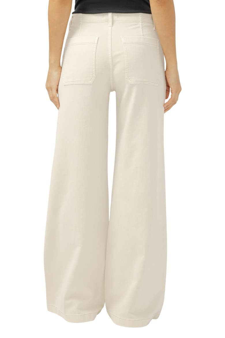 Lightweight Wide Leg Knit Flex Denim Pants, Alternate, color, CREAM