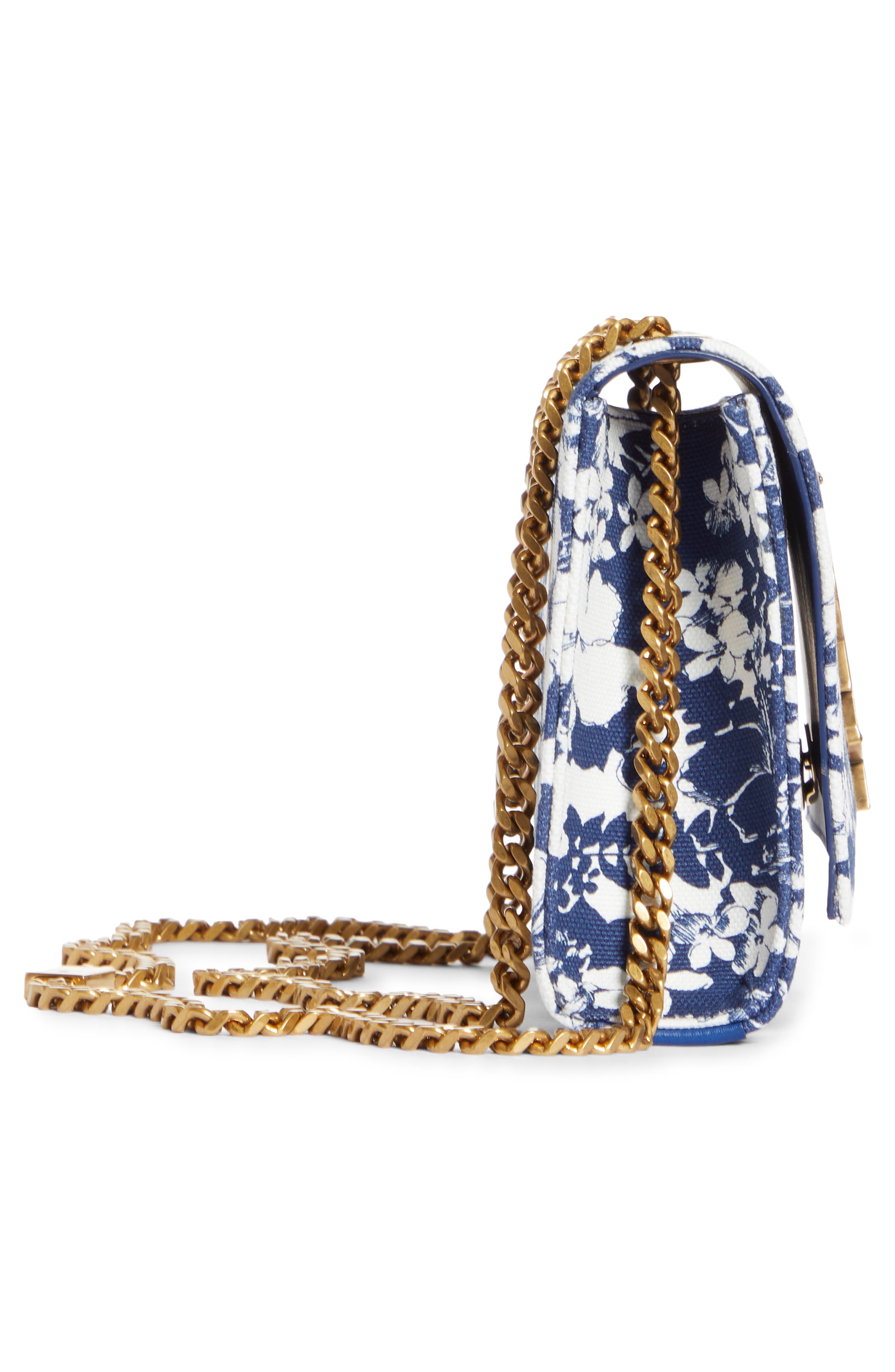 Saint Laurent Small Kate Tropical Floral Print Canvas Crossbody Bag, Alternate, color, 