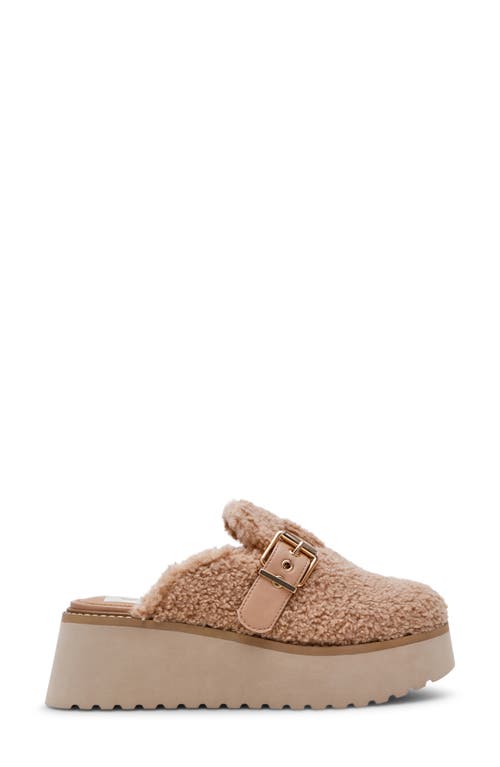 Dolce Vita Dv By  Cozy Faux Shearling Platform Clog In Brown