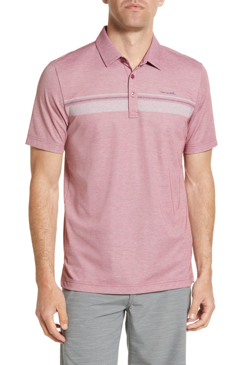 Over the Water Cotton Blend Performance Polo, Main, color, HEATHER RUBY WINE