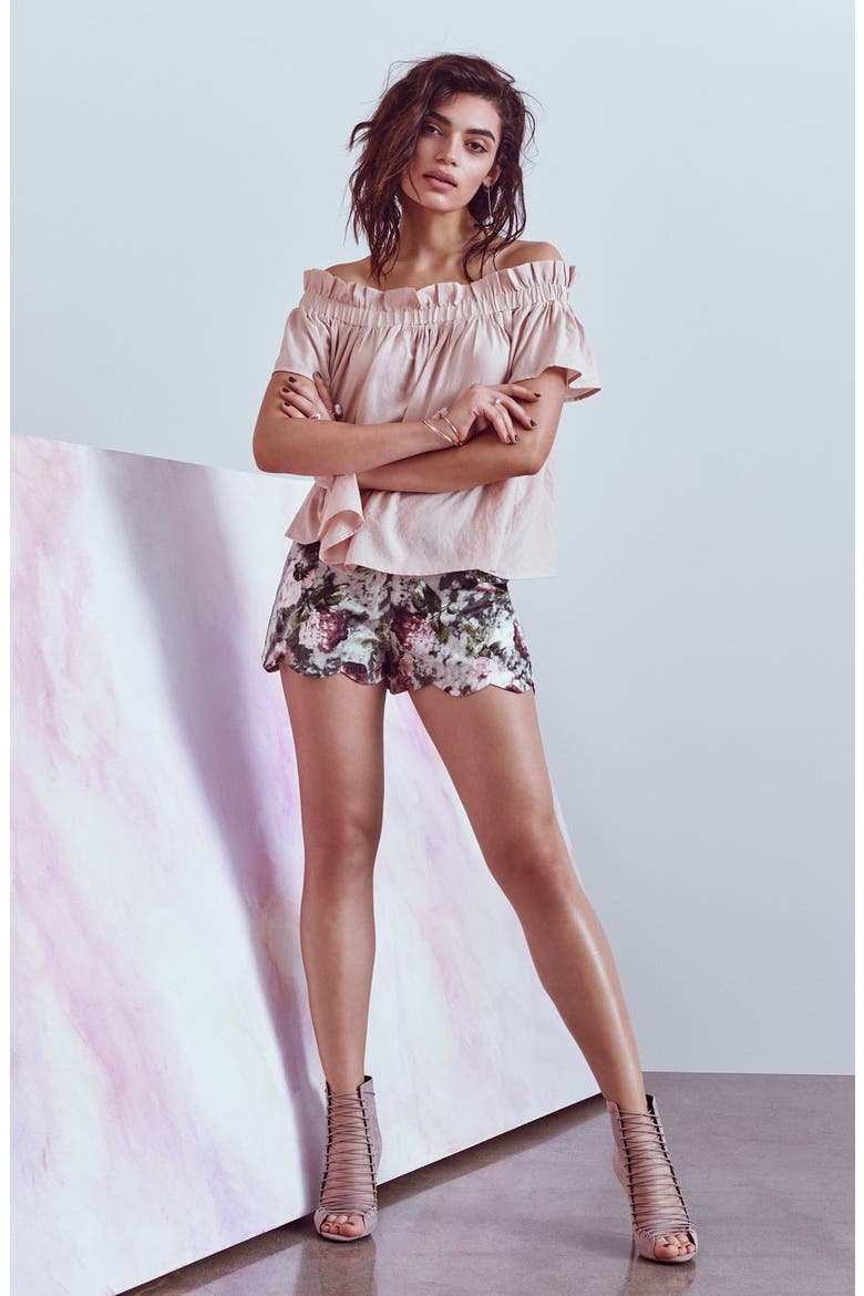 Off-the-Shoulder Blouse, Alternate, color, BLACK