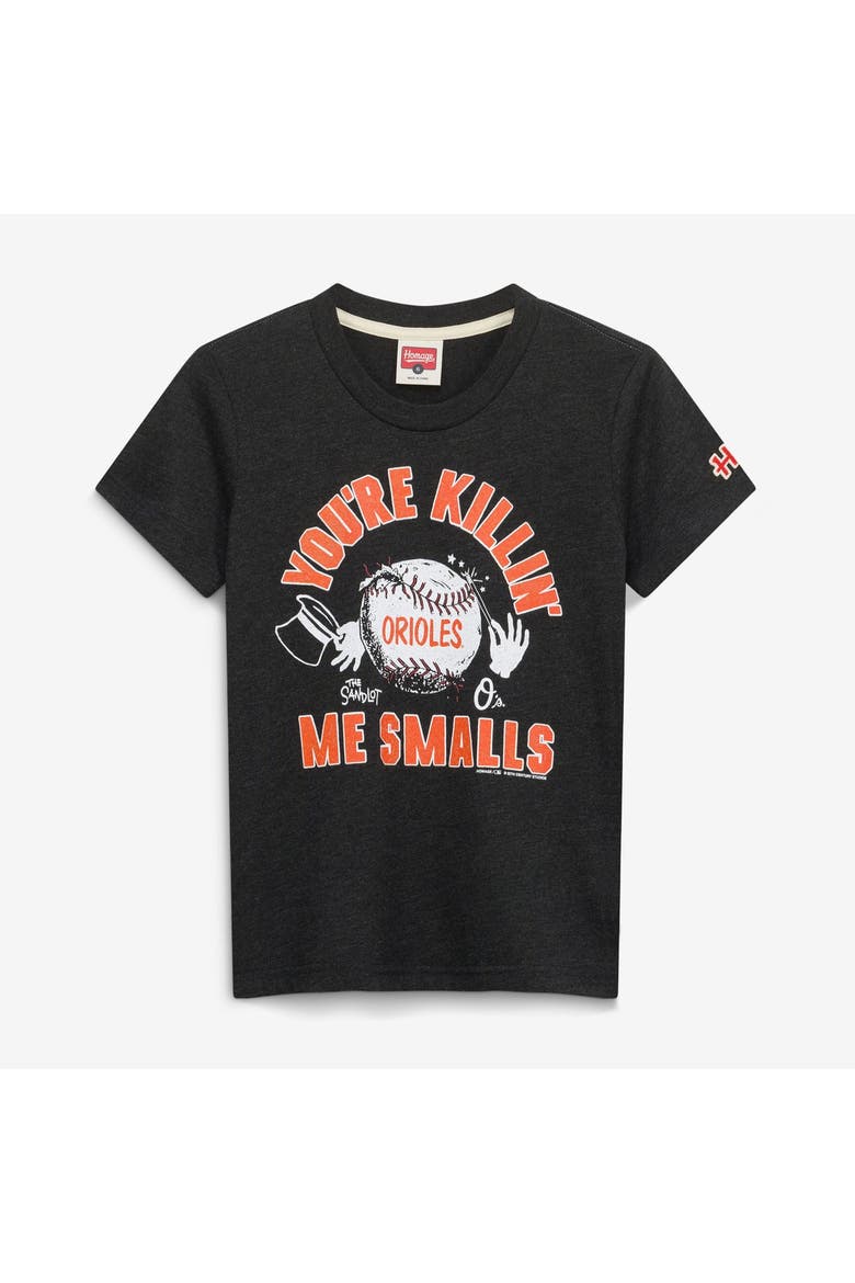 Youth Homage Charcoal Baltimore Orioles x The Sandlot Tri-Blend T-Shirt, Main, color, Charcoal