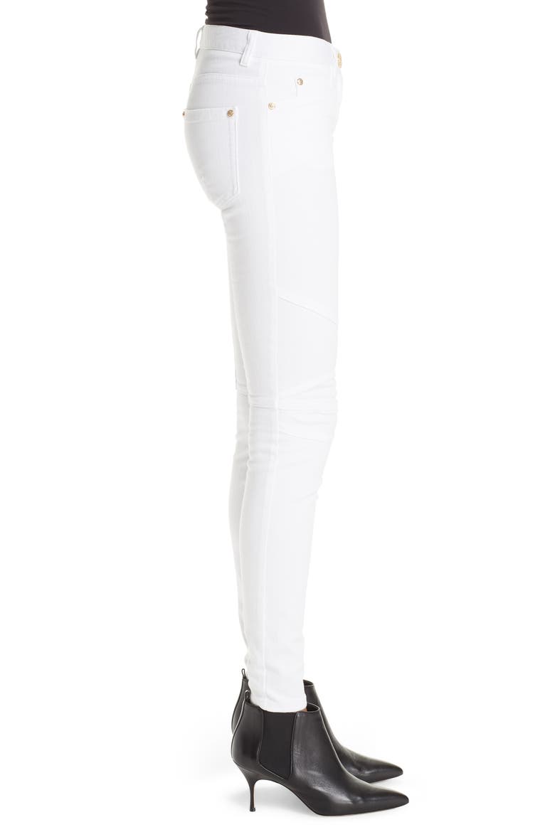 Skinny Moto Jeans, Alternate, color, WHITE