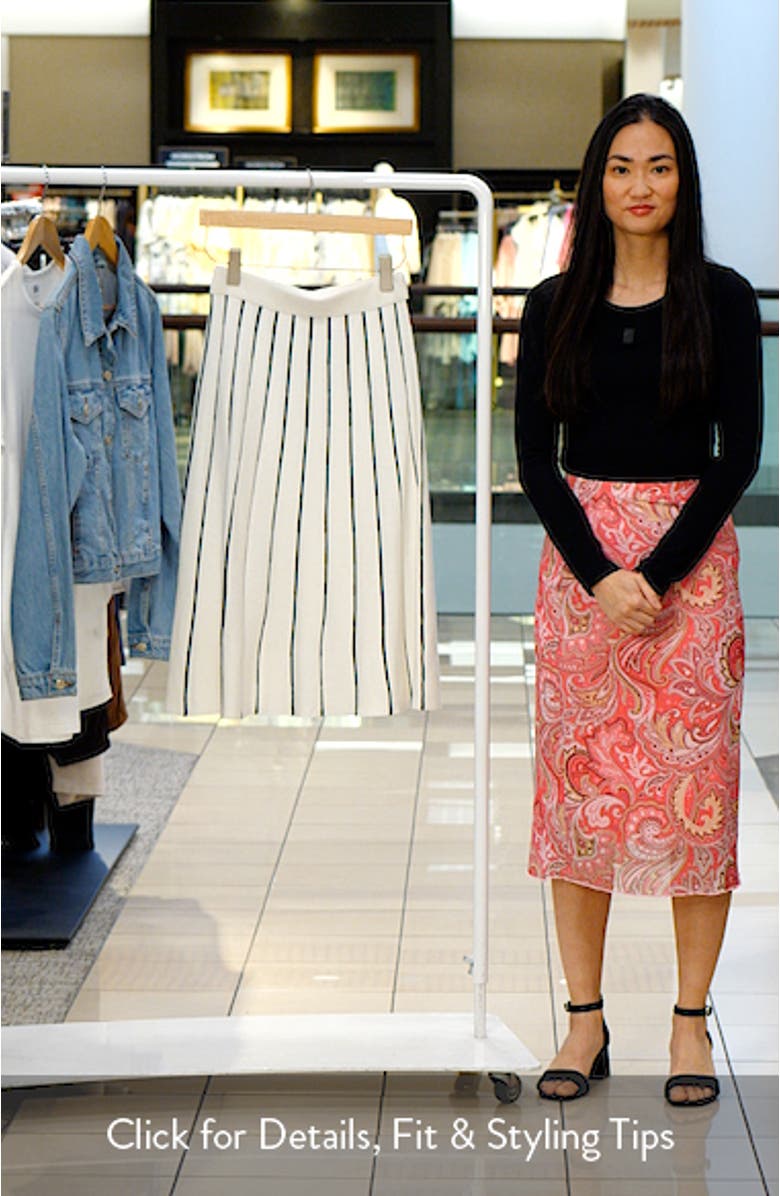 Stripe Cotton Blend Skirt, sales video thumbnail