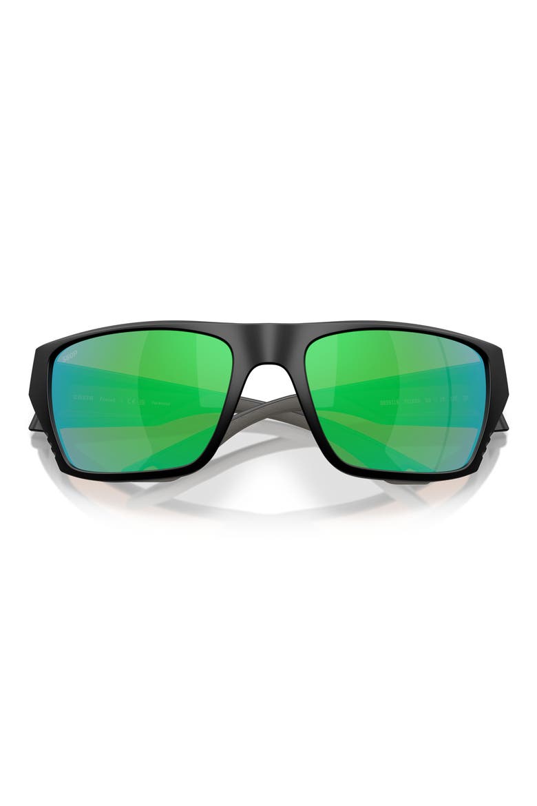 59mm Polarized Square Sunglasses, Alternate, color, MATTE BLACK/ GREEN MIRROR