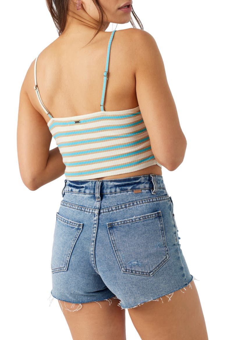 Vallarta Stripe Ruched Crop Tank, Alternate, color, BLUE MULTI COLORED