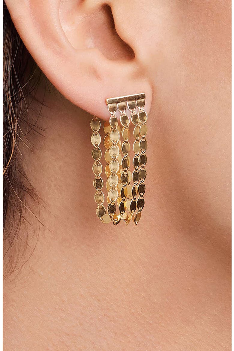 Nude Fringe Drop Earrings, Alternate, color, YELLOW