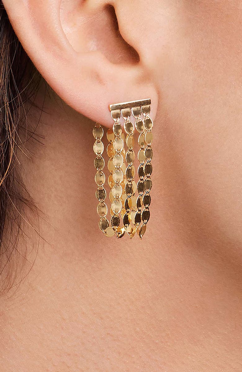 LANA Nude Fringe Drop Earrings, Alternate, color, 