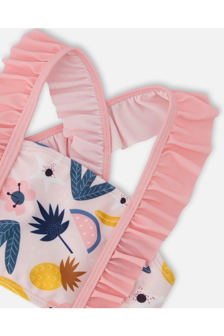 Two-Piece Ruffle Fruits Swimsuit, Alternate, color, Pink Printed Fruits