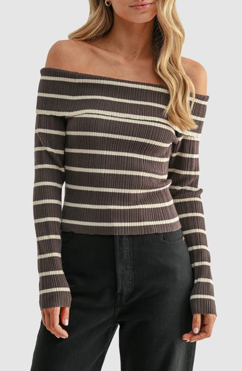 Off the Shoulder Rib Top