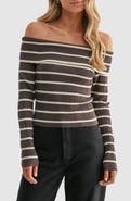 All in Favor Off the Shoulder Rib Top