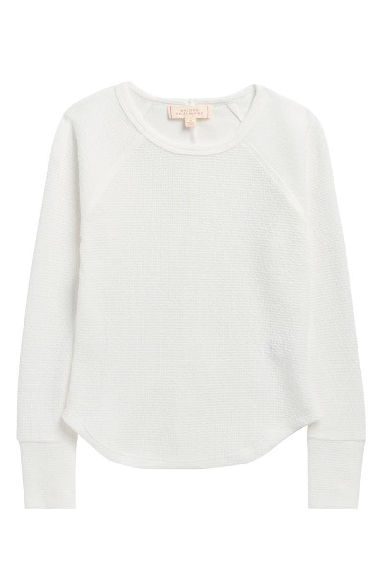 Walking on Sunshine Kids' Thermal Knit Long Sleeve T-Shirt, Main, color, Off White