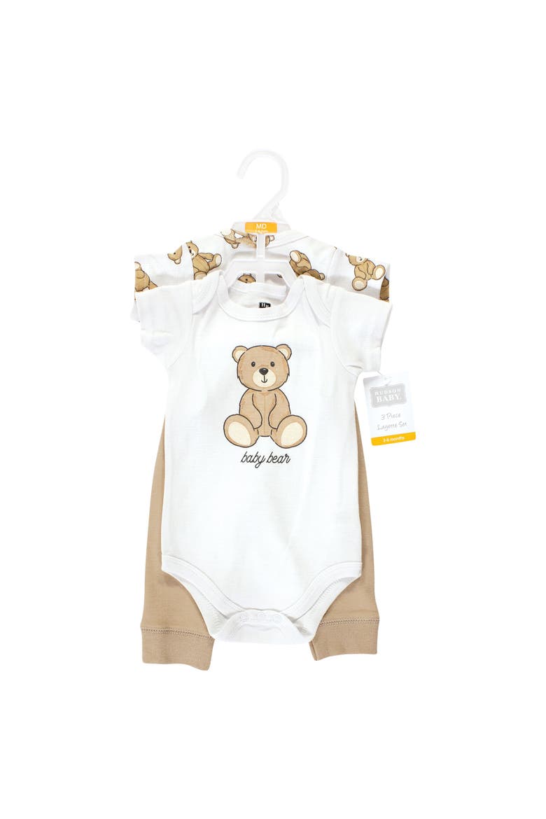 Two Bodysuits & Matching Pants Apparel Set, Alternate, color, Teddy Bears Short Sleeve