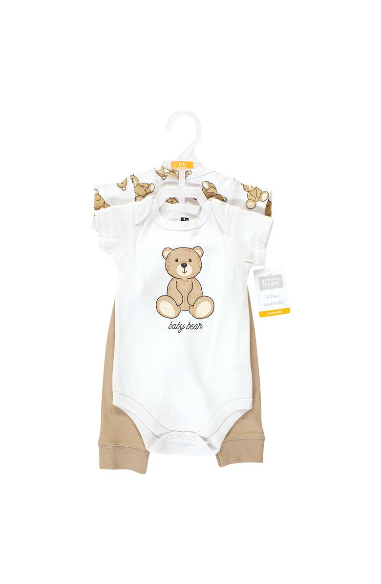 Hudson Baby Two Bodysuits & Matching Pants Apparel Set, Alternate, color, Teddy Bears Short Sleeve