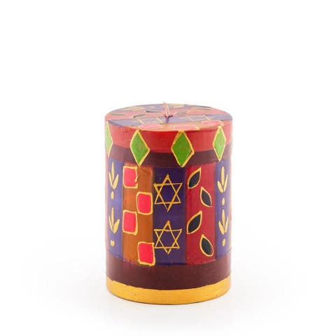 Judaica Painted Pillar Candle