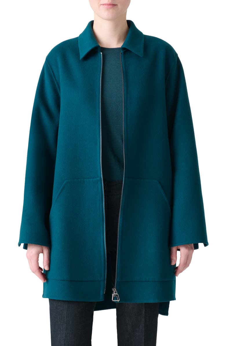 Akris Fabiola Cashmere Coat, Main, color, River Green