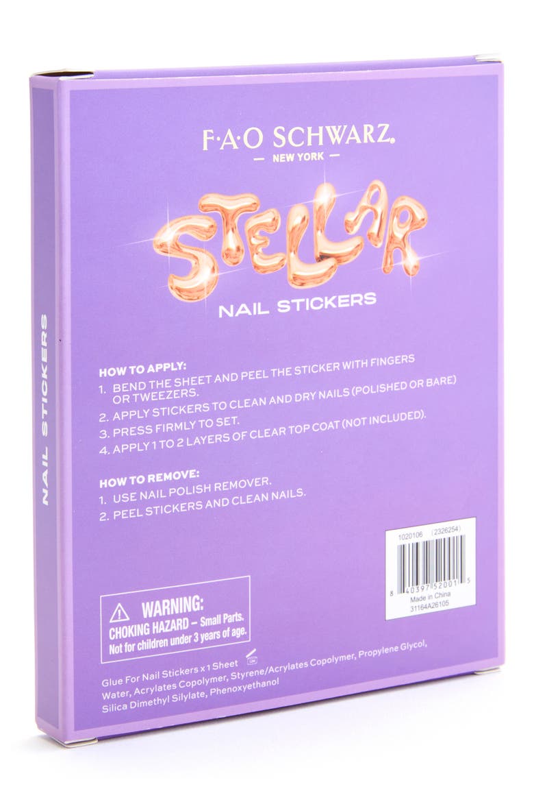 Kids' Mega Star Nail Stickers, Alternate, color, PINK