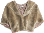 Eliza J Faux Fur Capelet