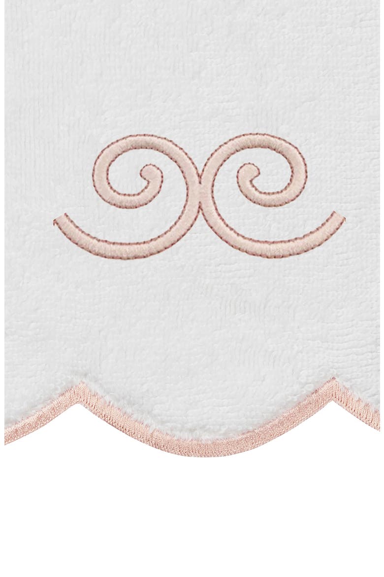 Symmetra Scallop 3-Piece Turkish Cotton Towel Set, Alternate, color, WHITE/ PINK
