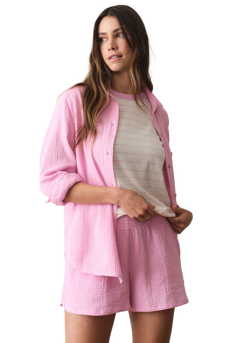 Isla Double Cloth Cotton Shorts, Alternate, color, LAVENDER