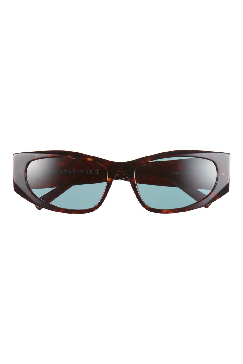 GV Day 56mm Geometric Sunglasses, Main, color, DARK HAVANA / GREEN