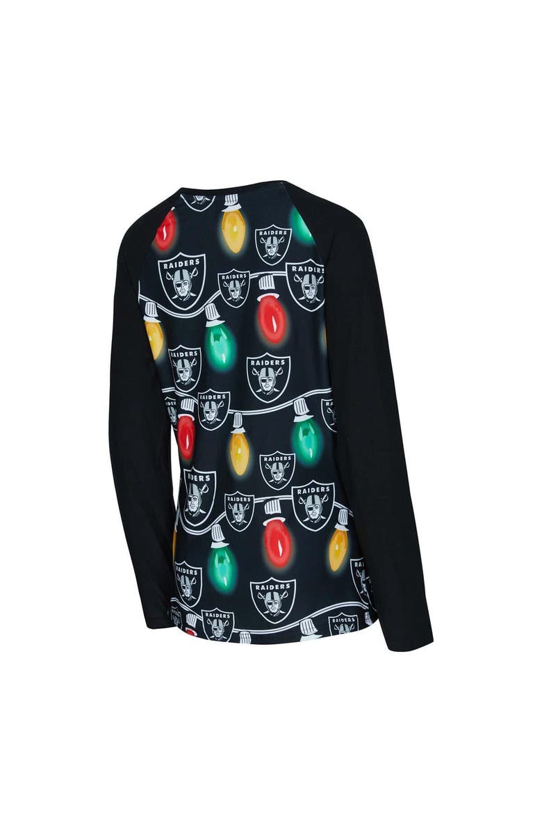 CONCEPTS SPORT Women's Concepts Sport Las Vegas Raiders Garland Knit Raglan Long Sleeve T-Shirt & Pants Set, Alternate, color, Black