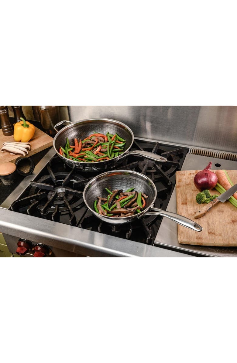 FRIELING Black Cube 9-1/2 Inch 2.5 Quart Stainless/Nonstick Hybrid Chef's Pan, Alternate, color, Silver