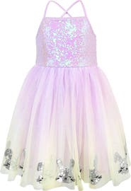 Zunie Kids' Sequin Bunny Border Tulle Party Dress