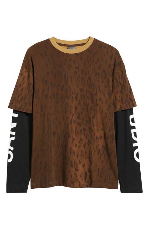 Santo Studio Preda Layered Look T-shirt In Brown