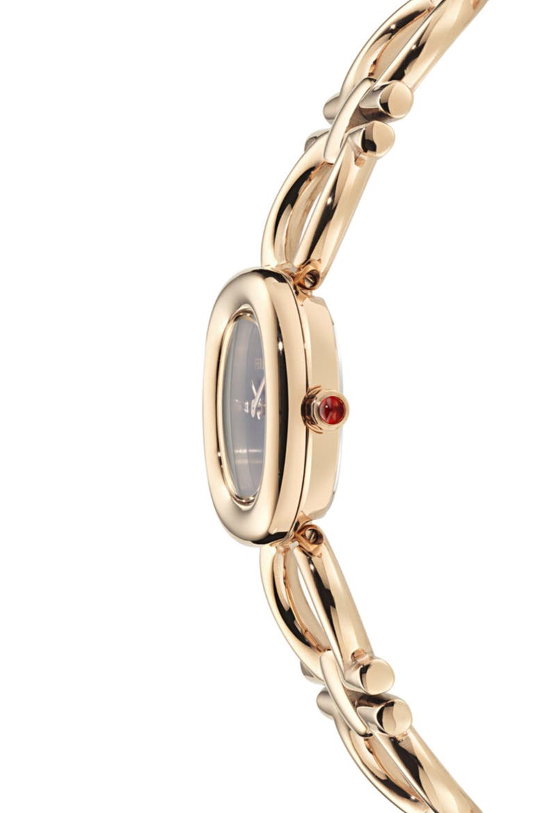 Double Gancini Diamond Bracelet Watch, 25mm, Alternate, color, GOLD