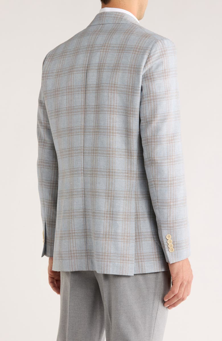 Jack Victor Hampton Plaid Wool & Linen Blend Sport Coat, Alternate, color, Light Blue
