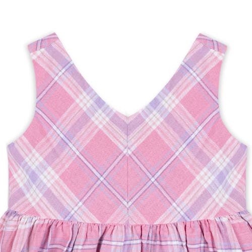 Hope & Henry Baby Girls' Linen Swing Dress, Infant In Tea Room Pink Plaid