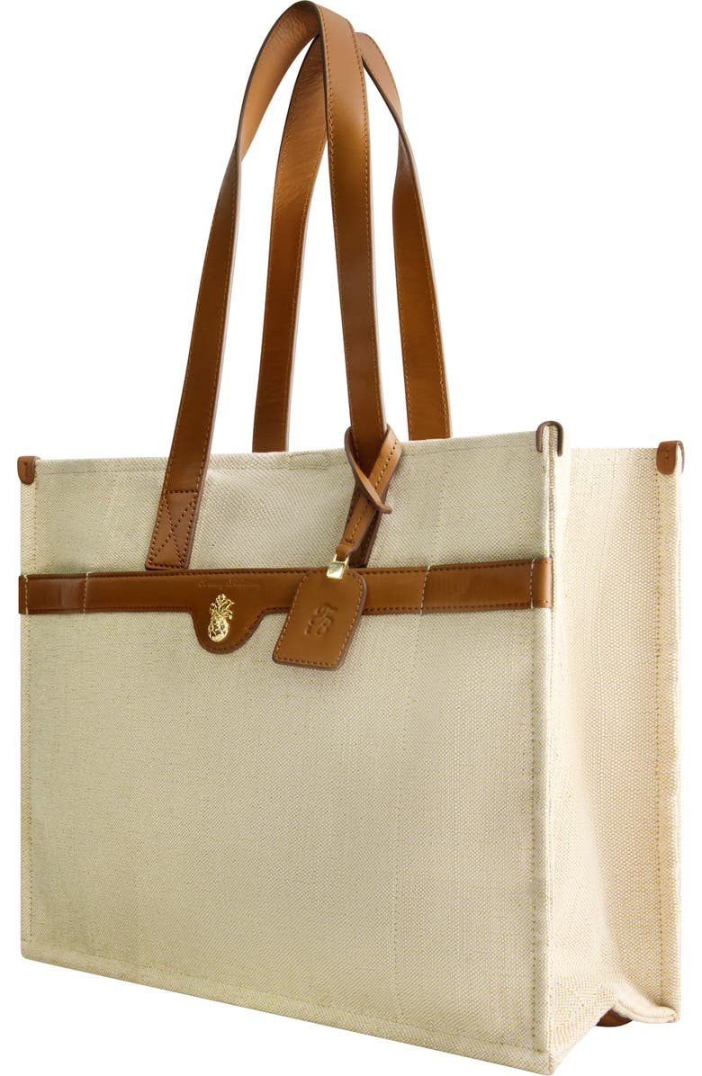 Tommy Bahama Lurex Linen City Tote, Alternate, color, Natural