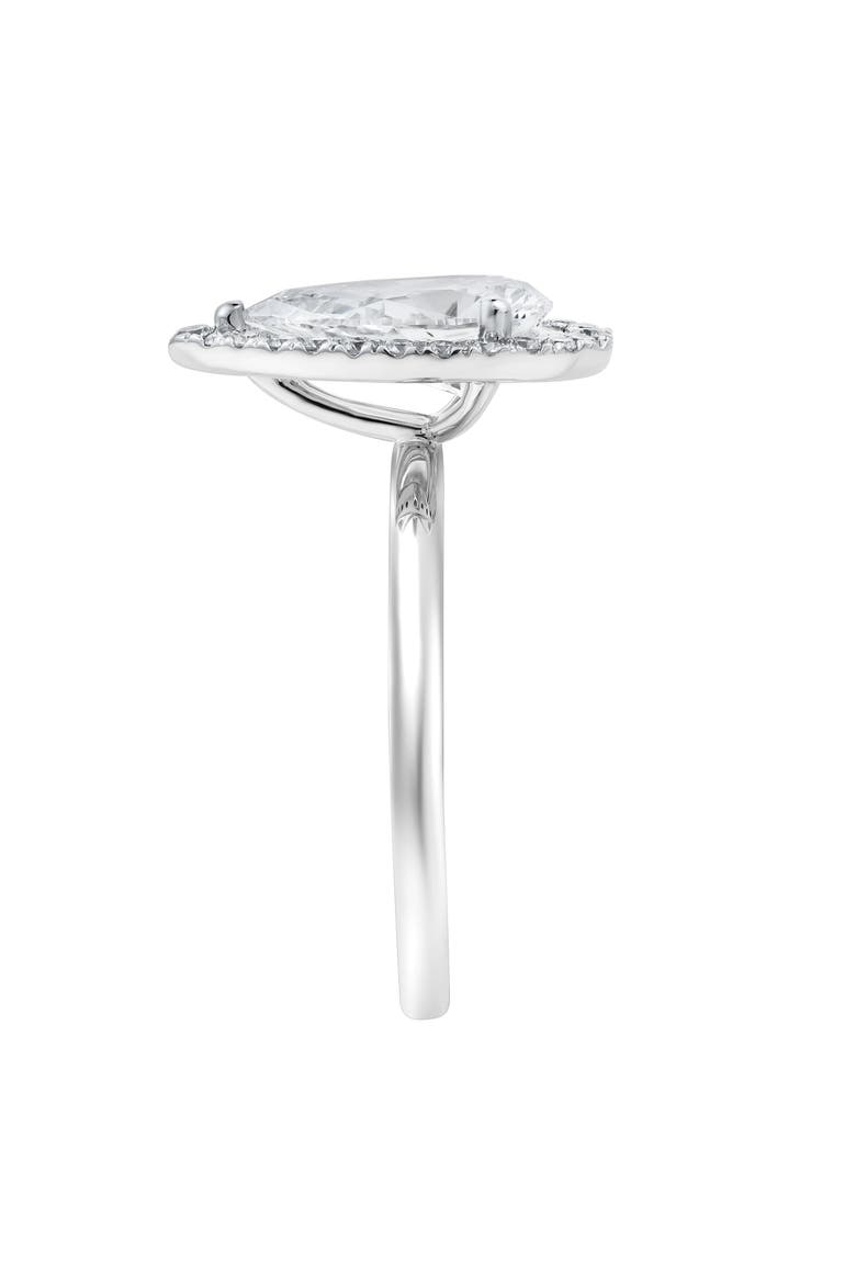 Lyra 14K Gold Pear Shaped Lab Grown Diamond Halo Ring - 1.9 Ct, Alternate, color, 14K White Gold