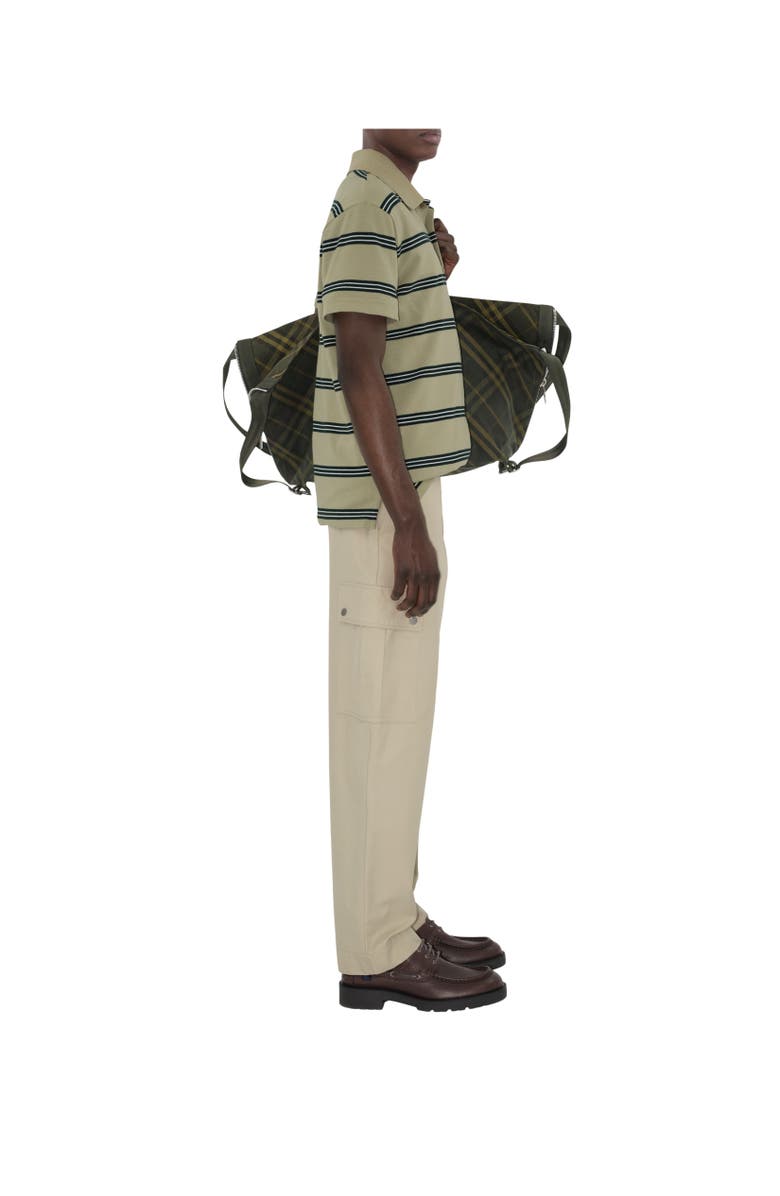 Burberry Striped Cotton Polo Shirt, Alternate, color, Shire