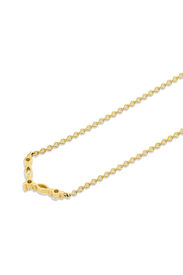 Mini Montage Marquise and Round Cut Diamond Chevron Necklace, Alternate, color, 18K Yellow Gold