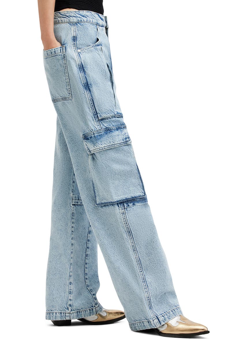 AllSaints Echo Wide Leg Cargo Jeans, Alternate, color, 