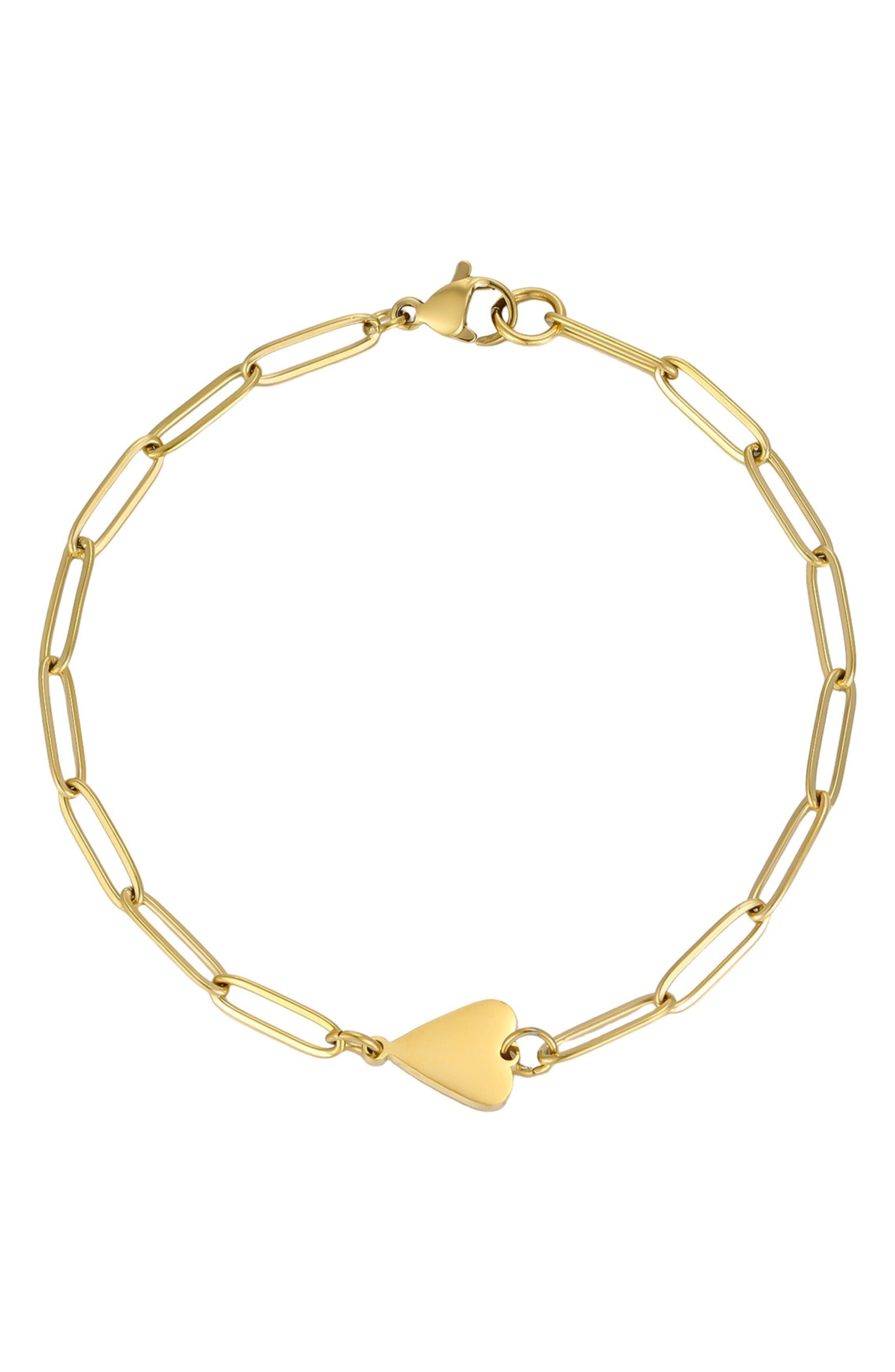 Adornia Tarnish Resistant 18K Gold Plated Heart Bracelet