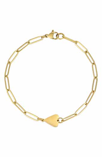 Tarnish Resistant 18K Gold Plated Heart Bracelet