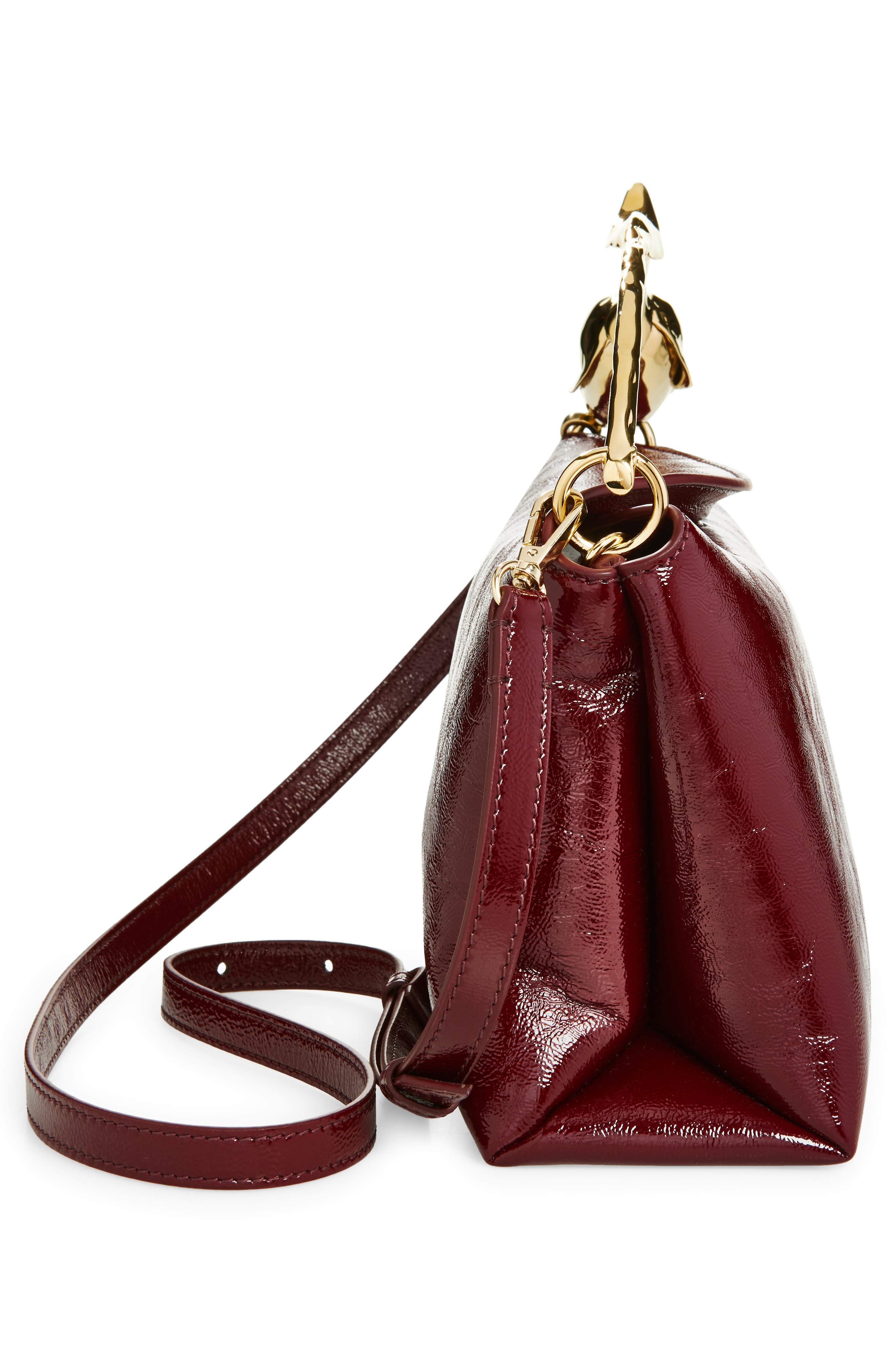 Erdem Medium Bloom Leather Handbag, Alternate, color, 