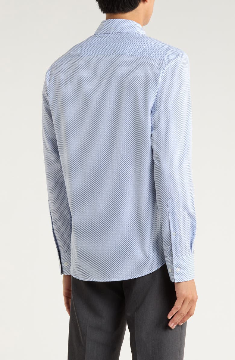 CONSTRUCT Micro Geometric Print Stretch Button-Up Shirt, Alternate, color, Blue/ White