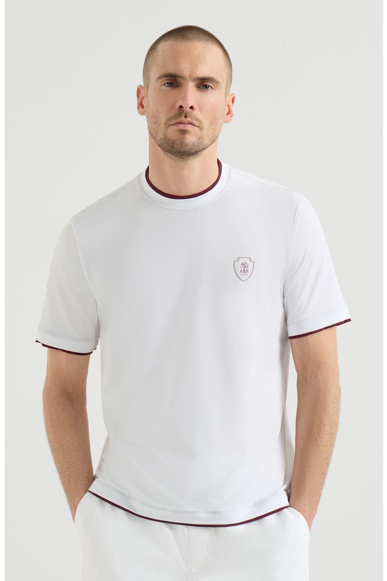 T-shirt with faux-layering, Main, color, White