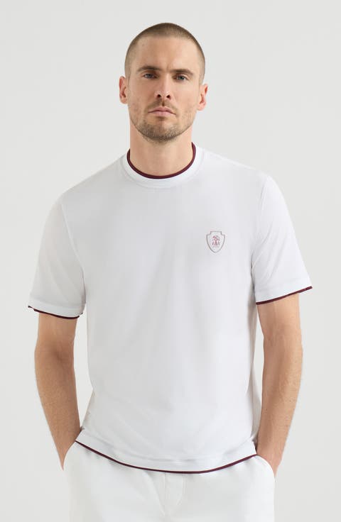 T-shirt with faux-layering